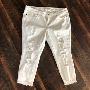 Torrid White Distressed Skinny Jeans